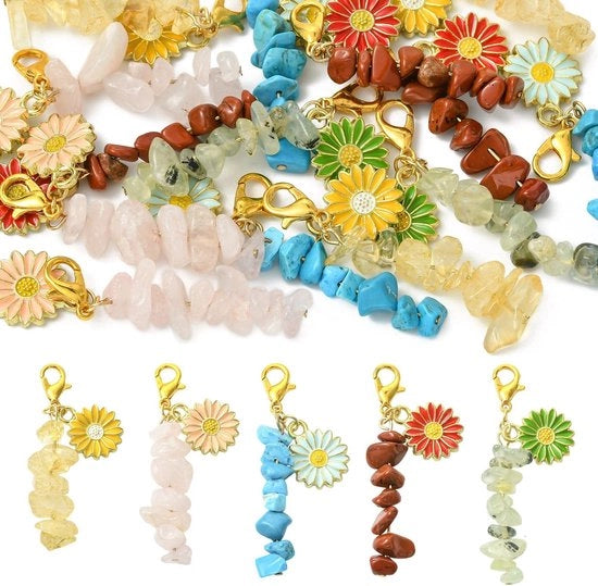 Sostituti di chiave 5 pezzi - Decorazioni per telefono/tas/auto con forme di pietra preziosa/blocco di fiori/croce/cactus/frutto - Decorazioni uniche/artistici - Materiali di alta qualità - 5 pezzi