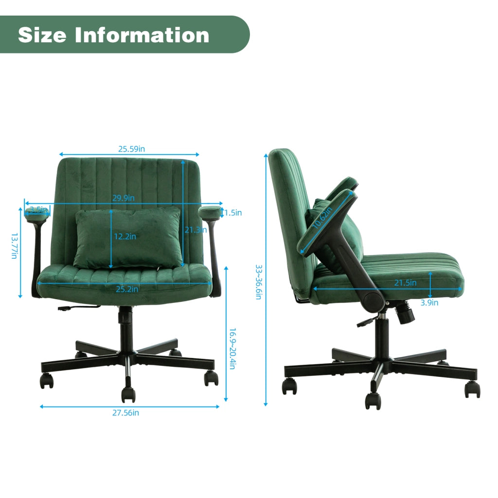 Sedia da Ufficio in Velluto ¨C MINIMAL ¨C Girevole, Braccioli Ribaltabili, Regolabile