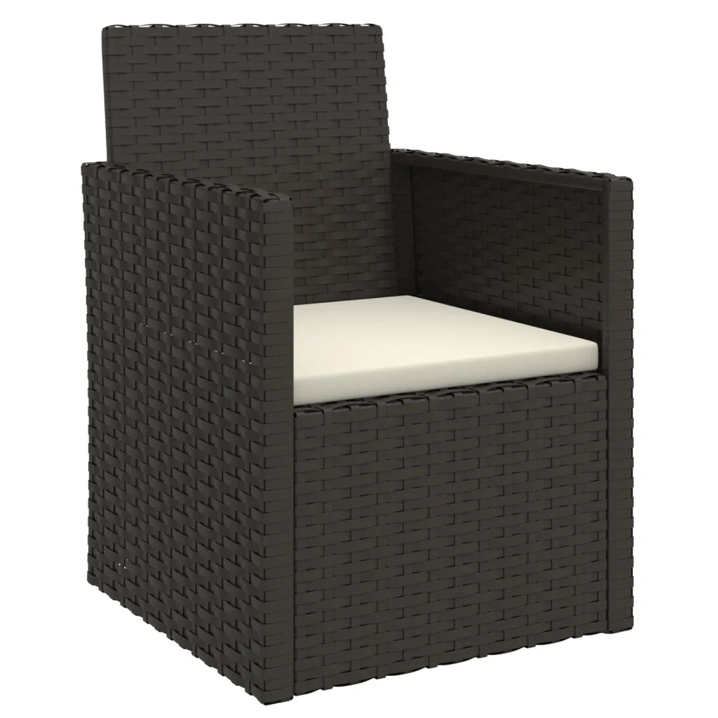 Set Salotto da Esterno 4 pz con Cuscini in Polyrattan Nero 319194
