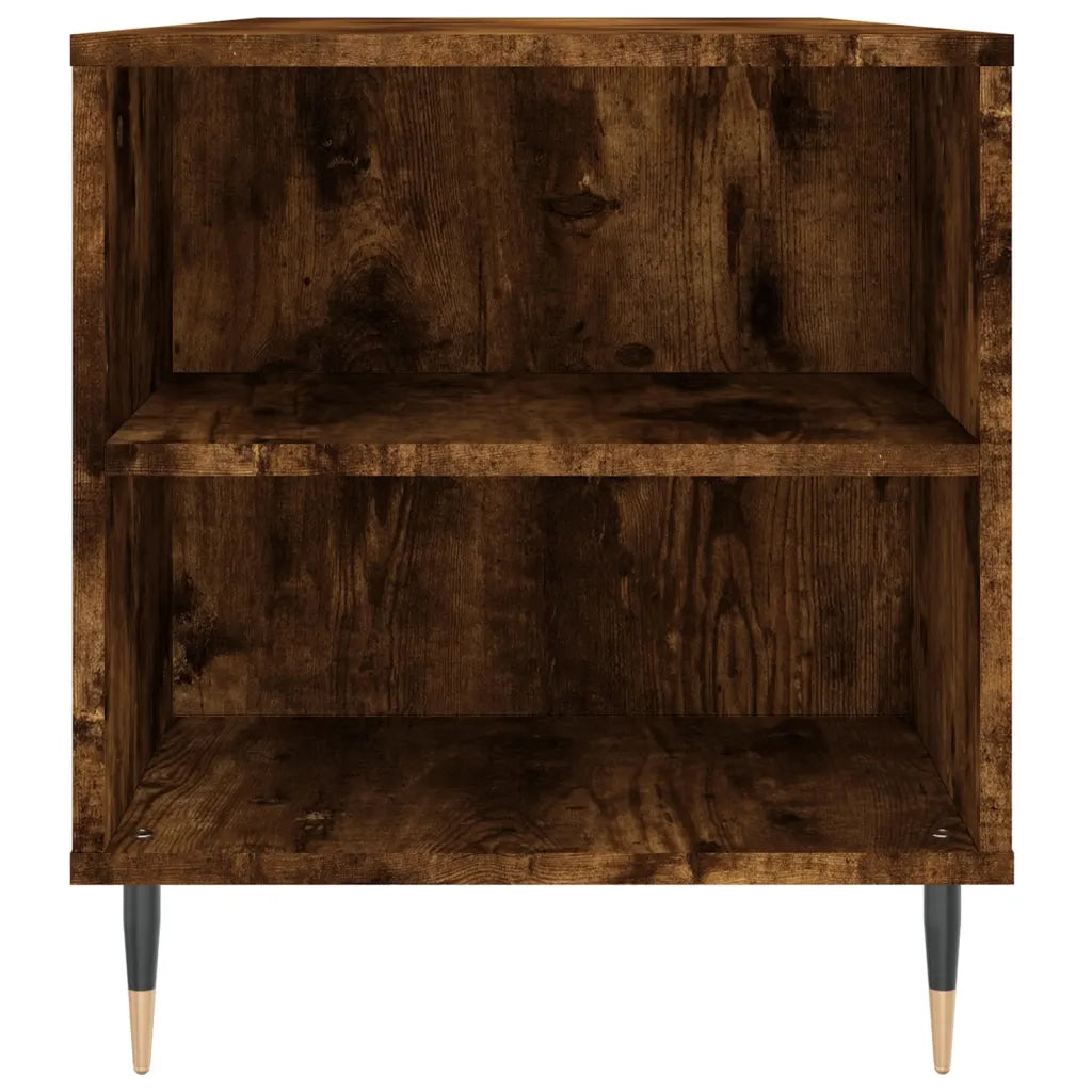 Tavolino da Salotto Rovere Fumo 102x44,5x50cm Legno Multistrato