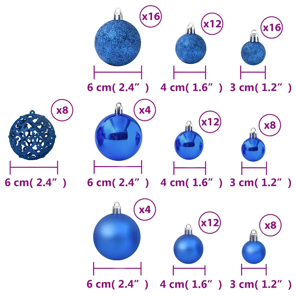 Set Palline di Natale 100 pz Blu CFW3577608
