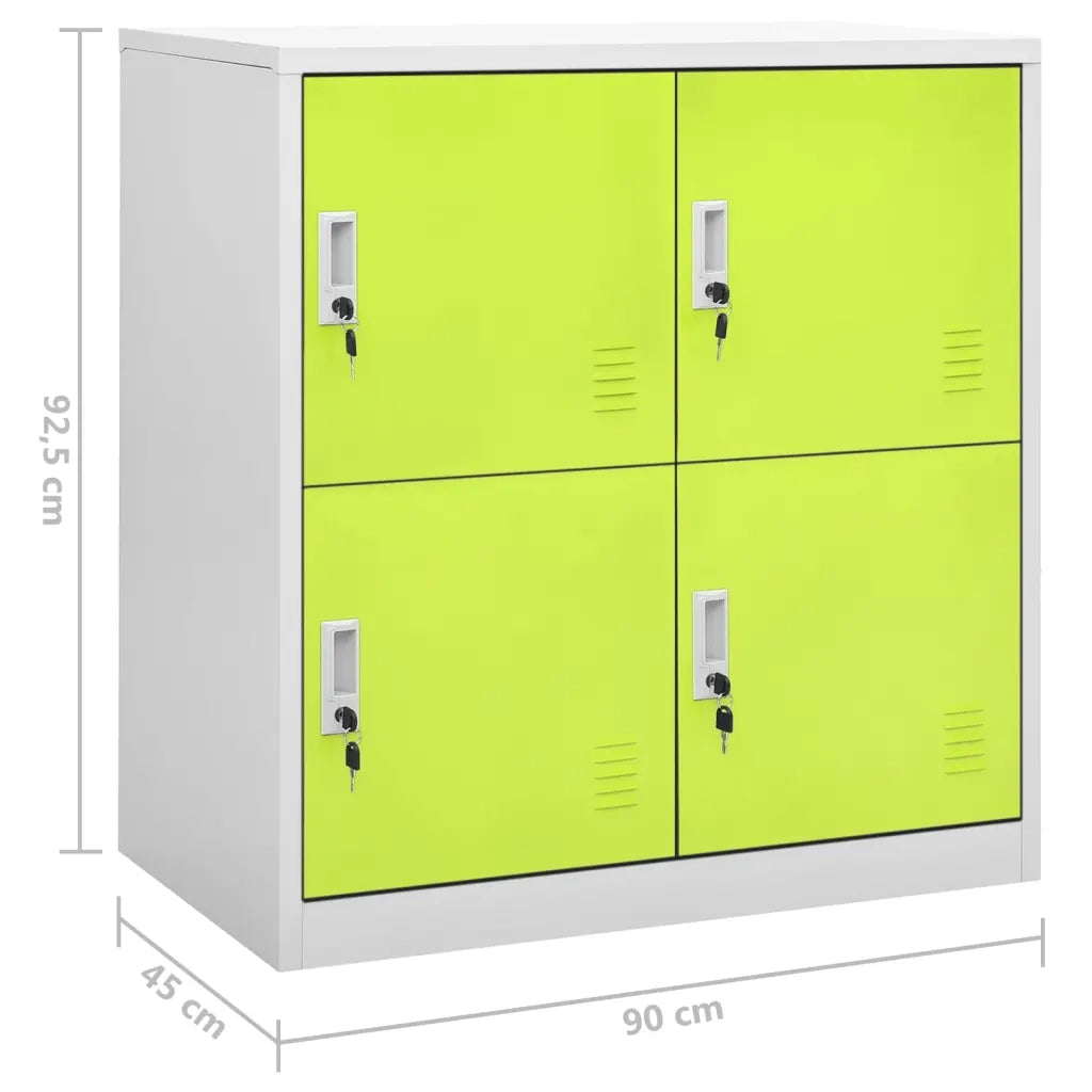 Armadietti Chiavi 2pz Grigio Chiaro Verde 90x45x92,5cm Acciaio 3095226