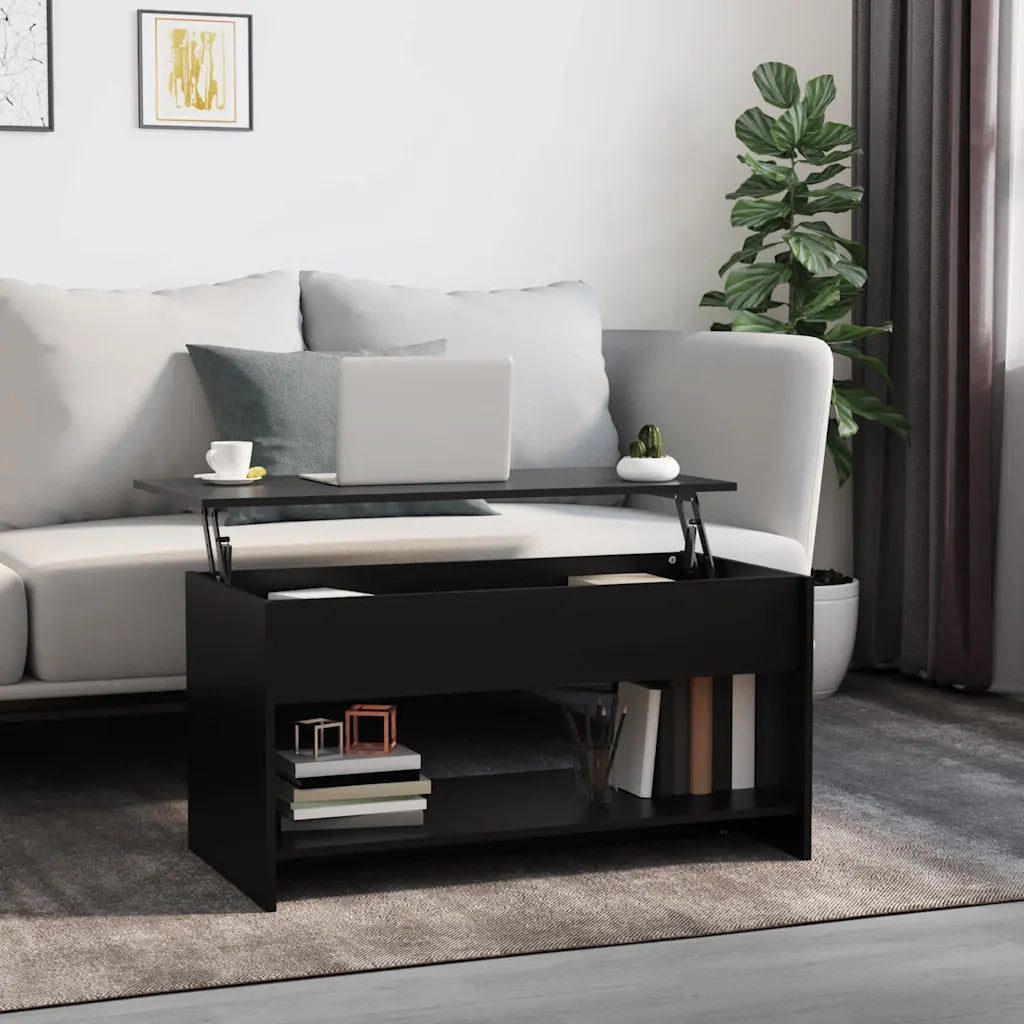 Tavolino da Salotto Nero 102x50x52,5 cm in Legno Multistrato cod mxl 24348