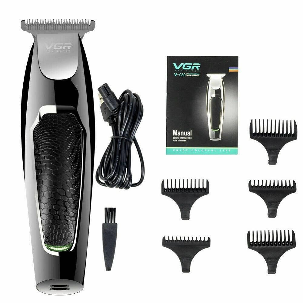 Rasoio Taglia Capelli Elettrico Regola Barba Ricaricabile Usb 5 Pettini V-030