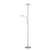 Lampada Piantana 2 Luci Tonde Acciaio Moderna 18W H 180 cm Ackbar GD Trio