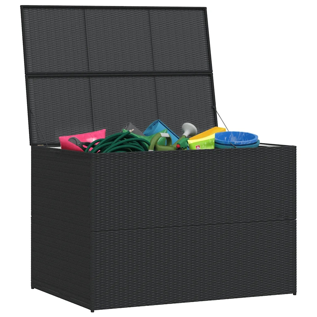 Baule da Giardino Nero 150x100x100 cm in Polyrattan
