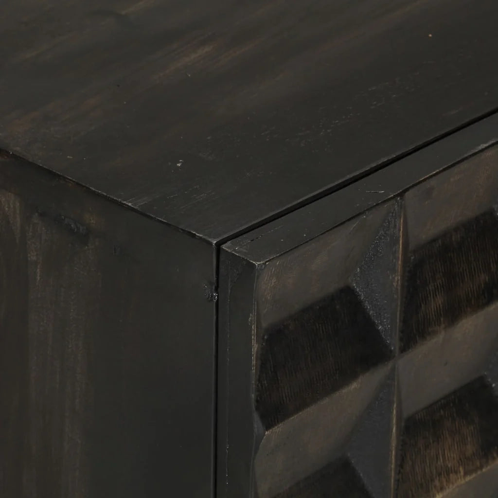 Buffet credenza cassettiera armadio mobile contenitore organizer per cucina soggiorno salotto 55 x 34 x 75 cm legno massello di mango e ferro nero 02_0035953