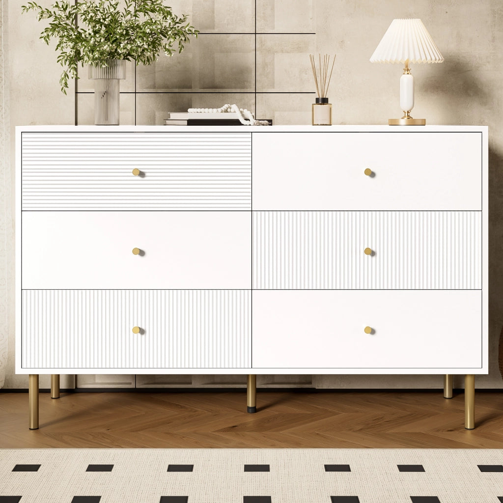 Cassettiera 6 Cassetti ¨C Xylo ¨C Bianco, MDF, Metallo, 120x40x78