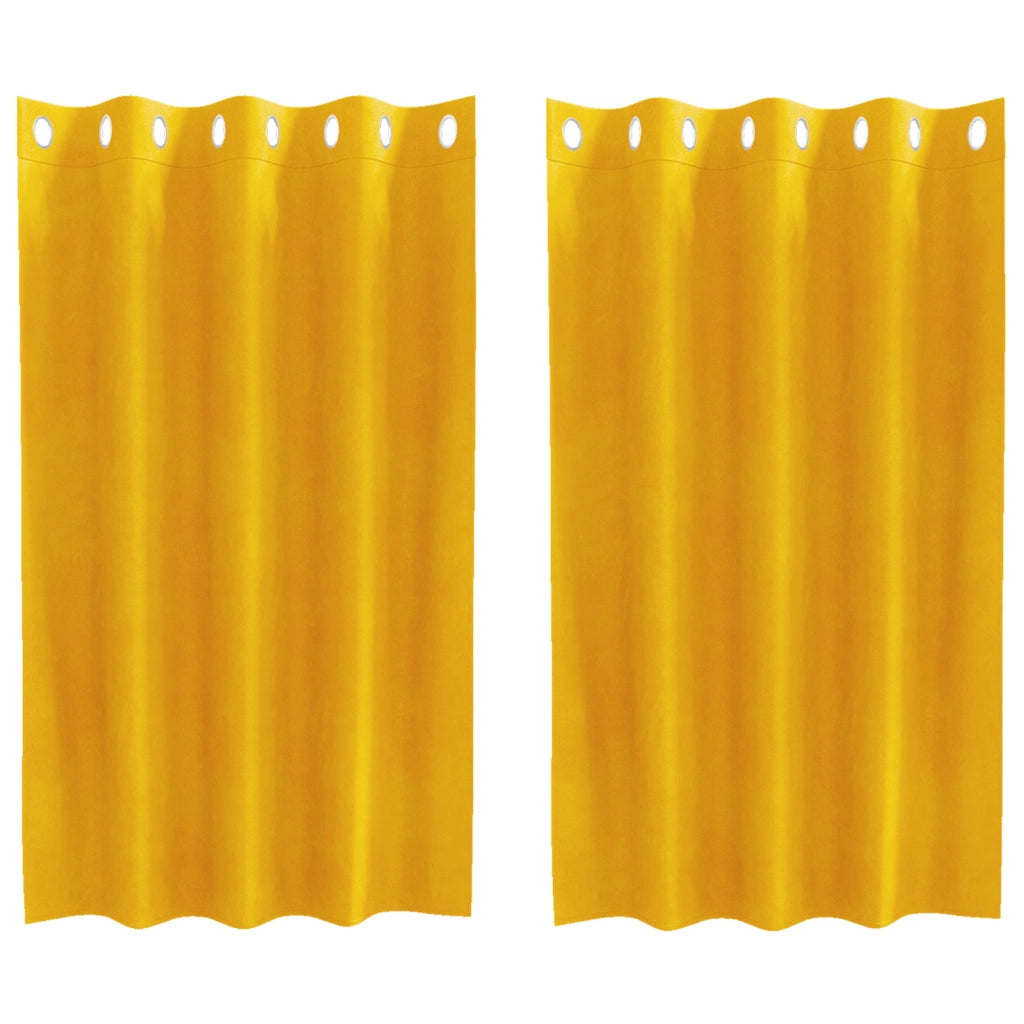 Tende oscuranti  con occhielli 2 pezzi Giallo senape Velluto