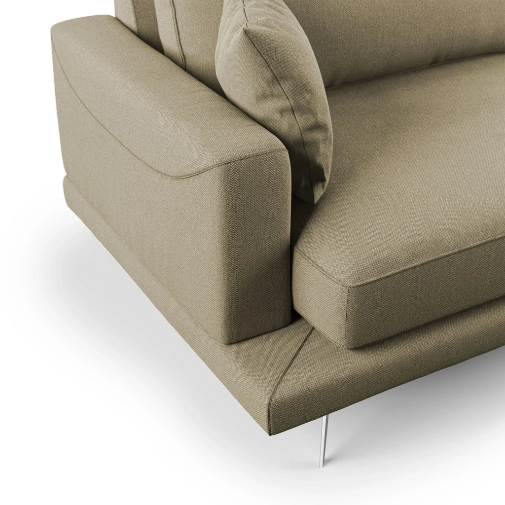 Dorian Divano moderno in tessuto morbido antimacchia T05 198 cm cammello