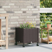 Vaso da Giardino con Ruote Marrone 40 x 40 x 48 cm PP 3422909