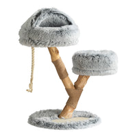 Fudajo Albero tiragraffi con design a rami 80 cm con peluche e legno di pero