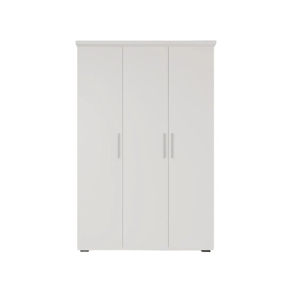 Armadio TOM 3 porte bianco opaco con guardaroba 120 cm