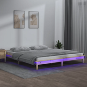 Giroletto con LED-Struttura Letto 150x200 cm King Size in Legno Massello 446889