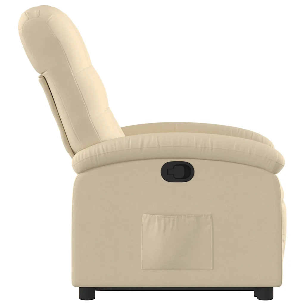 Poltrona | Sedia Relax Alzapersona Reclinabile Crema in Tessuto
