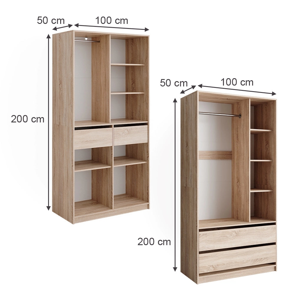 Vicco Armadio Sonoma 200 x 200 cm Set di 2
