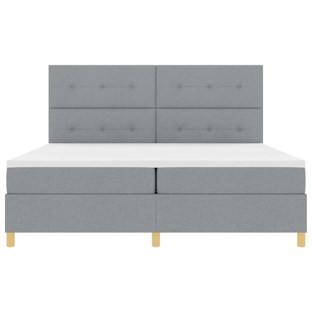 Letto a Sorgente LED Grigio chiaro 200 x 200 cm Tessuto 3343124
