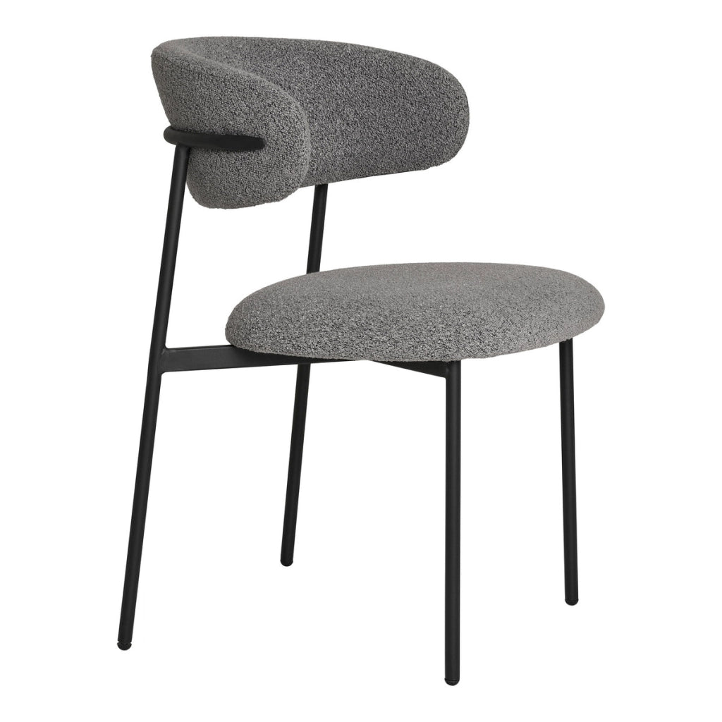 Set di 2 Sedie Mira, Grigio, Tessuto, 59x55x79,5 cm
