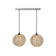 MOHOME Lampada Sospensione 2 Luci E27 Industriale Vintage Motivo Griglia Plafoniera Lampadario Soffitto Paralume Ferro Illuminazione Sala Pranzo Soggiorno Camera Letto Ufficio
