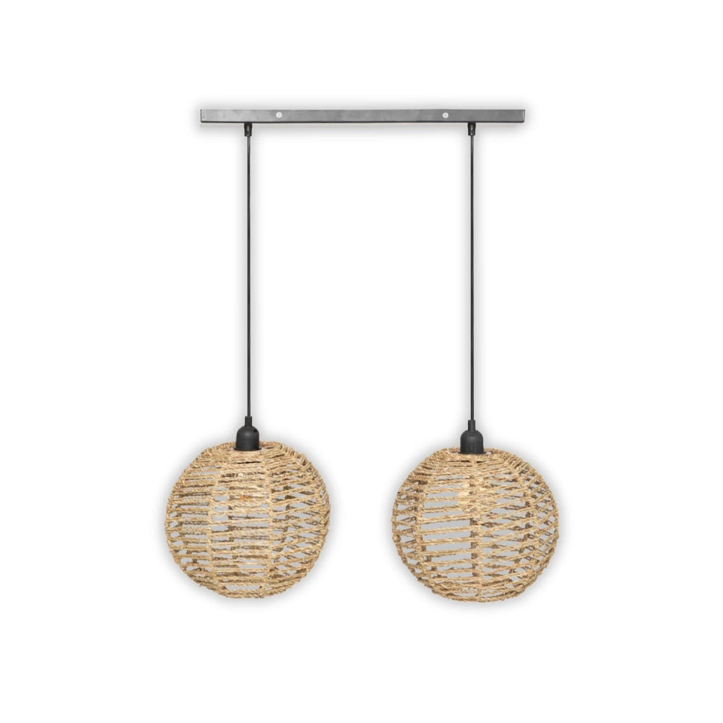 MOHOME Lampada Sospensione 2 Luci E27 Industriale Vintage Motivo Griglia Plafoniera Lampadario Soffitto Paralume Ferro Illuminazione Sala Pranzo Soggiorno Camera Letto Ufficio
