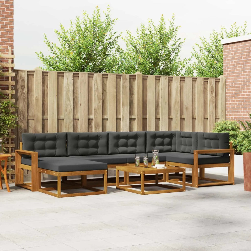 Set di divani da esterno con cuscino 7 pcs Naturale e Antracite 3367865