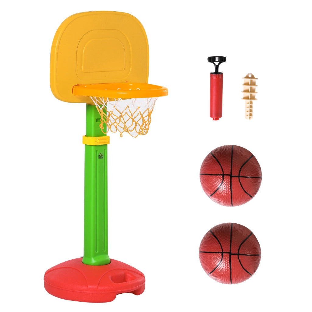 Canestro da Basket per Bambini con Altezza Regolabile ¨C zephmum ¨C 52.5x44x120-160 cm Multicolore
