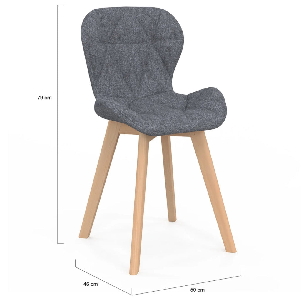 IDMarket - Set di 6 sedie ROBINE in tessuto misto grigio scuro x2, terracotta x2, beige x2