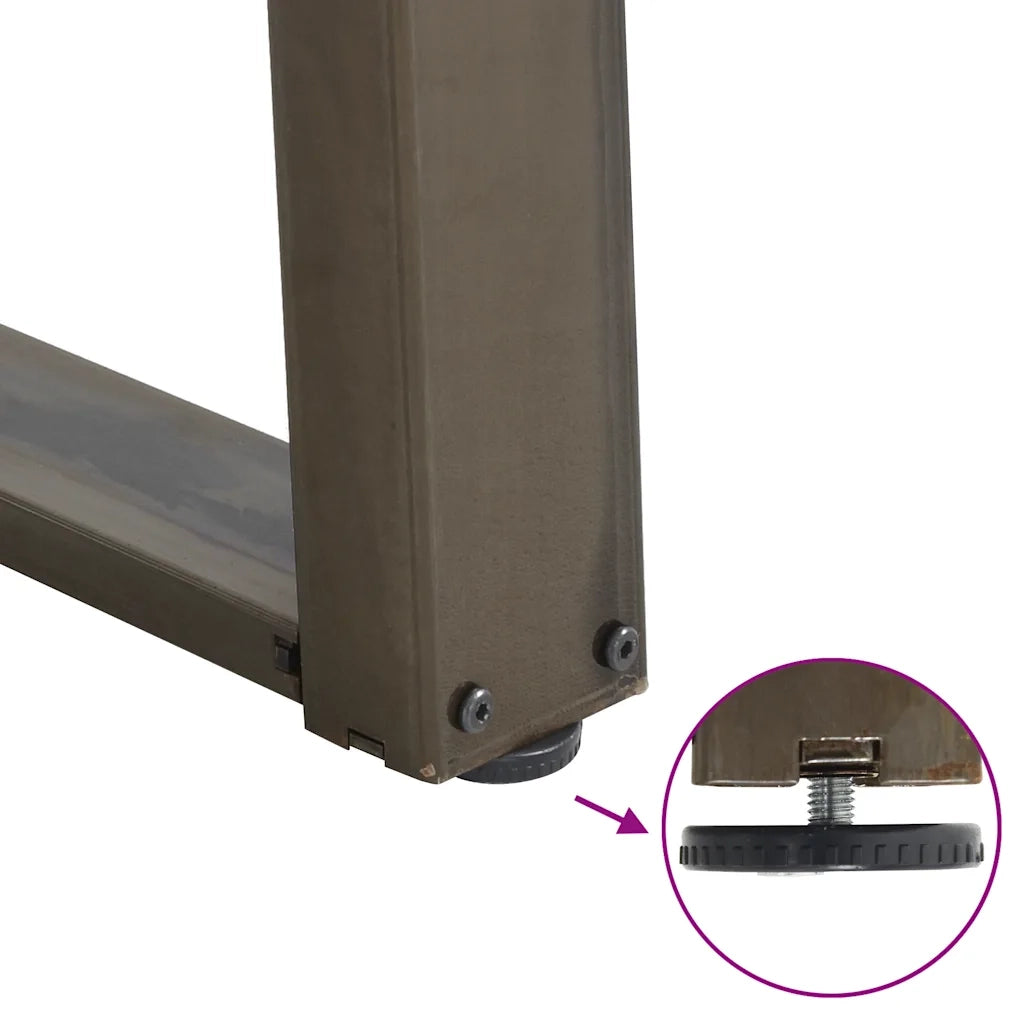 Gambe per tavolo da pranzo a forma di U 2 pz in acciaio naturale 50x(72-73) cm 4012787
