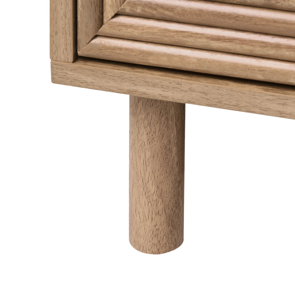 Credenza a 3 ante in MDF marrone chiaro con gambe in legno di pino mobile indipendente con ripiani mobile contenitore per la casa credenza alta in stile minimalista