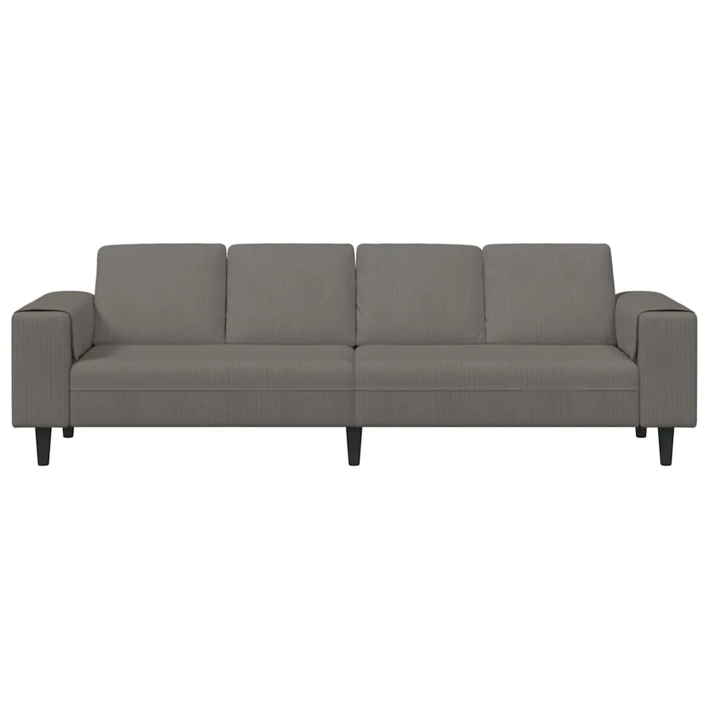 Divano | Divano da soggiorno | Sofa Grigio chiaro 250 x 77 x 76 cm Tessuto in Cords