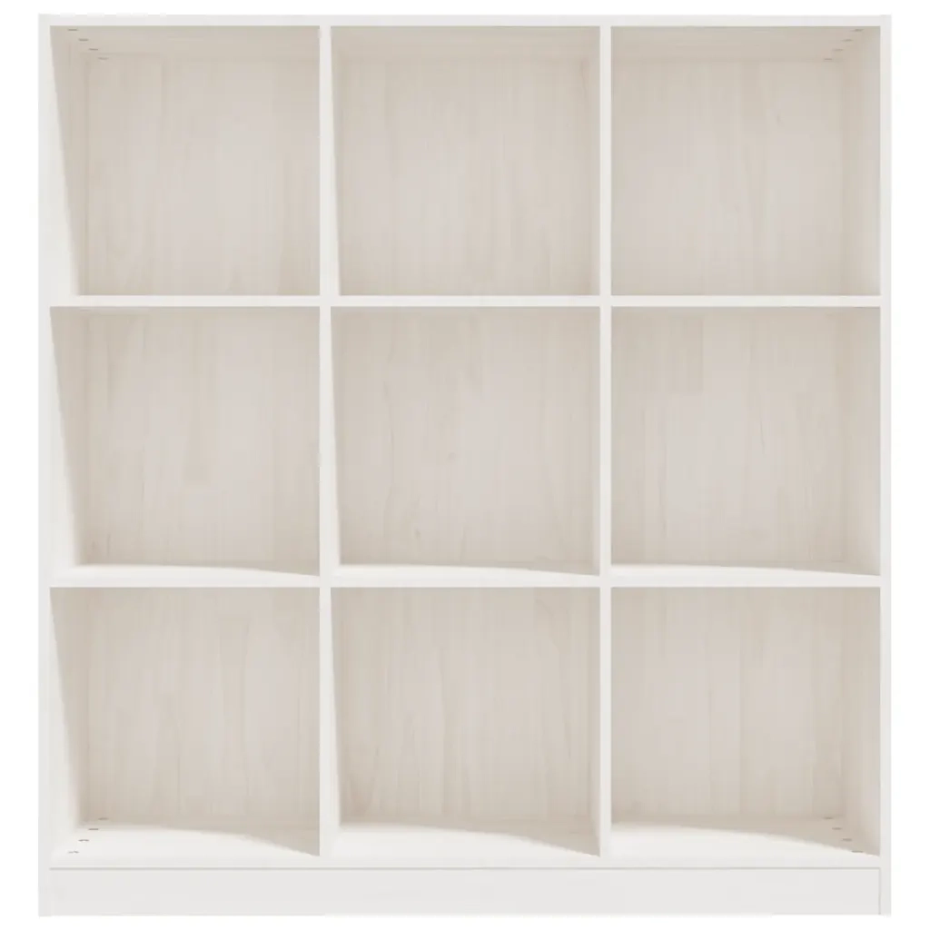Libreria Divisorio-Scaffale per Libri-Mobile di Stoccaggio Bianco 104x33,5x110 cm in Massello di Pino
