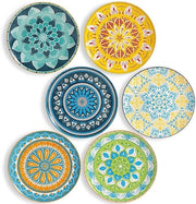 Set di Piatti da Tavola - Piatti Porcellanati di 25,4 cm a Forma Rotonda - Disegni Colorati Piani per Piatti da Cucina | Famiglia - Sicuri per Lavastoviglie | Microonde | Forno