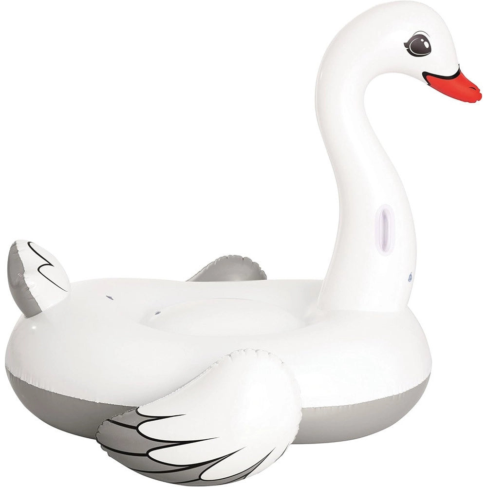 Trade Shop - Cigno Gonfiabile Cavalcabile Gigante 196x174cm Materassino Con Maniglie Piscina 016104 -