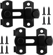 Blocco di Sicurezza per Porte/Rami - 2 Pezzi - Acciaio Inossidabile - Nero - Inclusi 8 Viti - Sicurezza per Porte Piccole/Medie