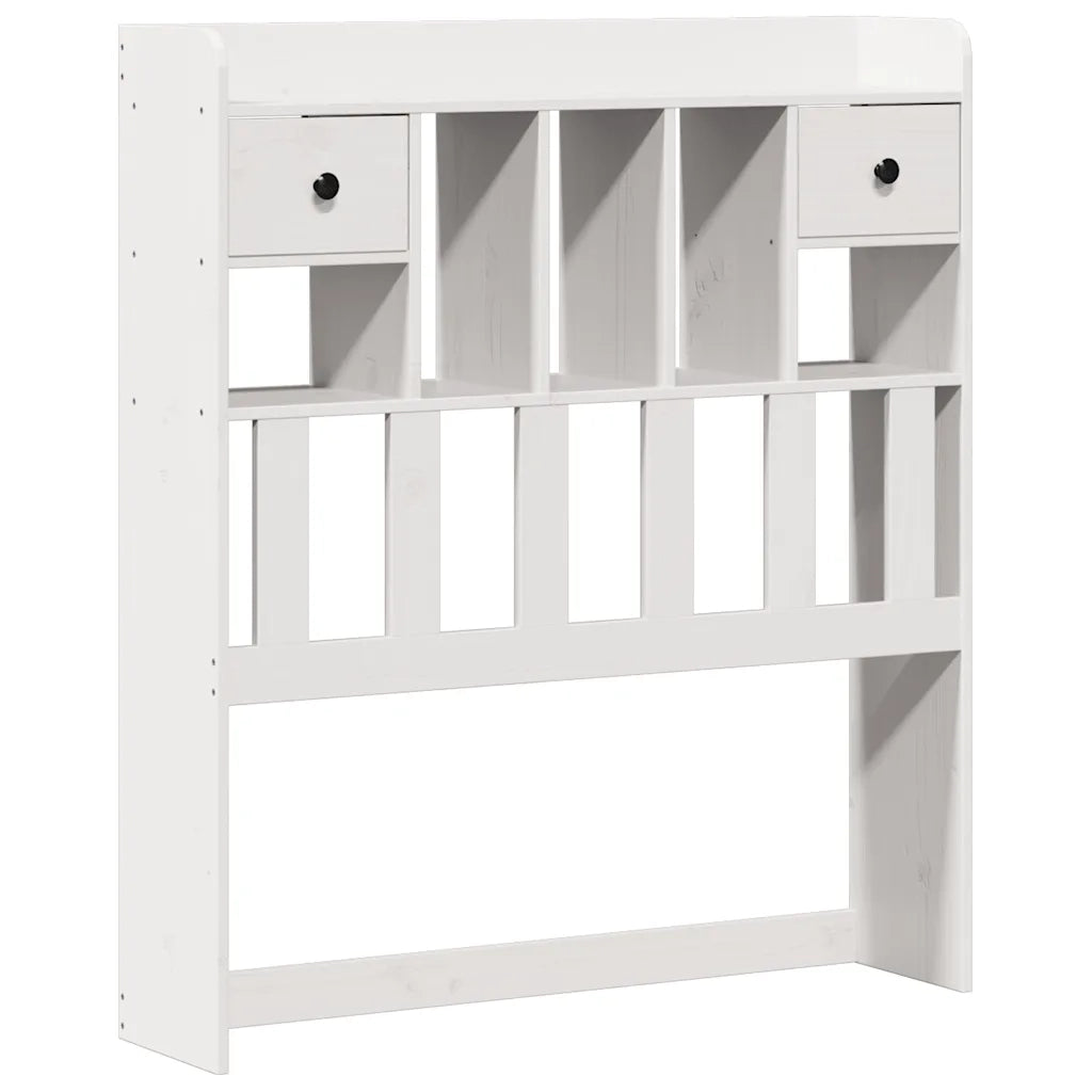 Letto Libreria senza Materasso Bianca 90x200 cm Legno di Pino 3322791