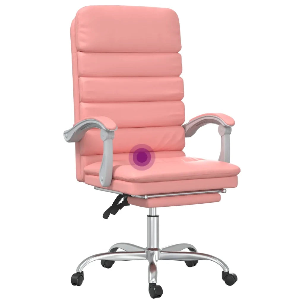 Poltrona da Ufficio Massaggiante Reclinabile rosa in Similpelle 349731
