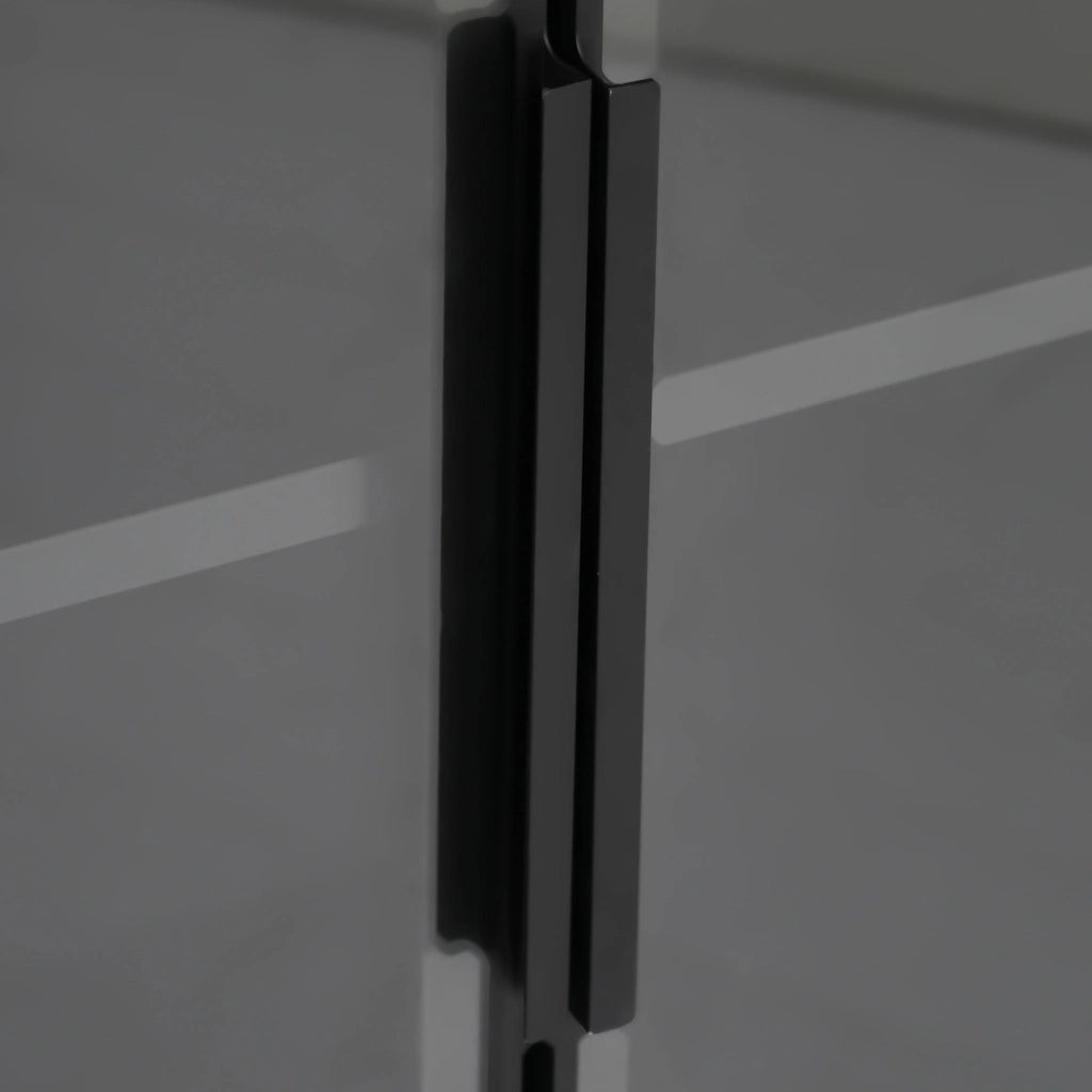 Vetrina 110，5x35x160 cm in MDF e vetro nero con LED