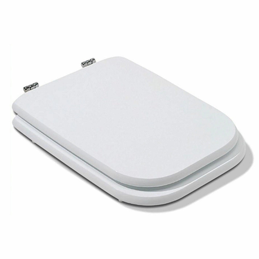 Trade Shop - Copriwater Copri Water Sedile Wc Bagno Rettangolare Cerniere Acciaio Bianc 52735 -