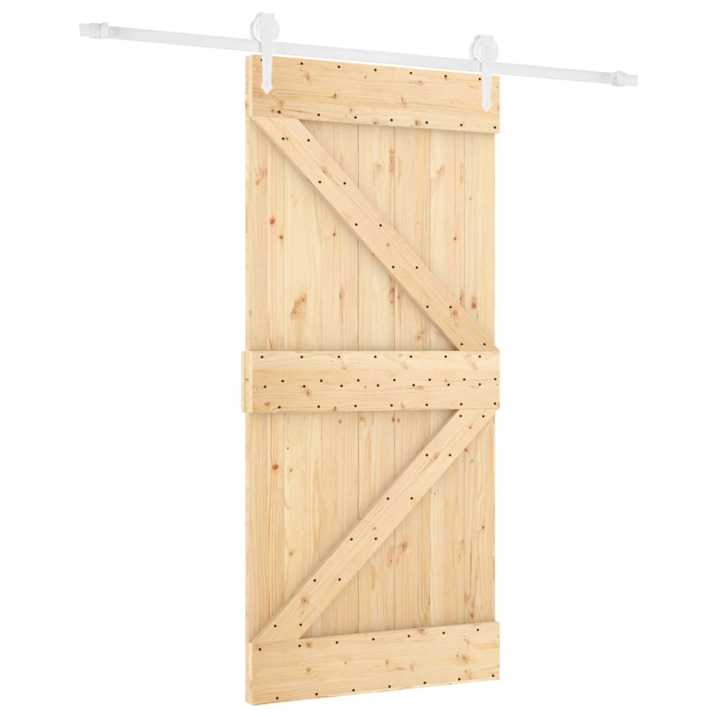 Porta scorrevole Naturale e Bianco 90 x 210 cm