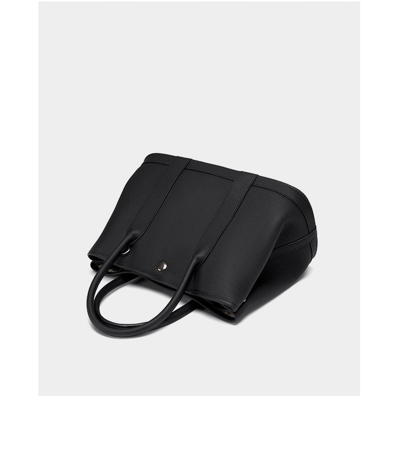 Borsa a mano da donna in vera pelle nera