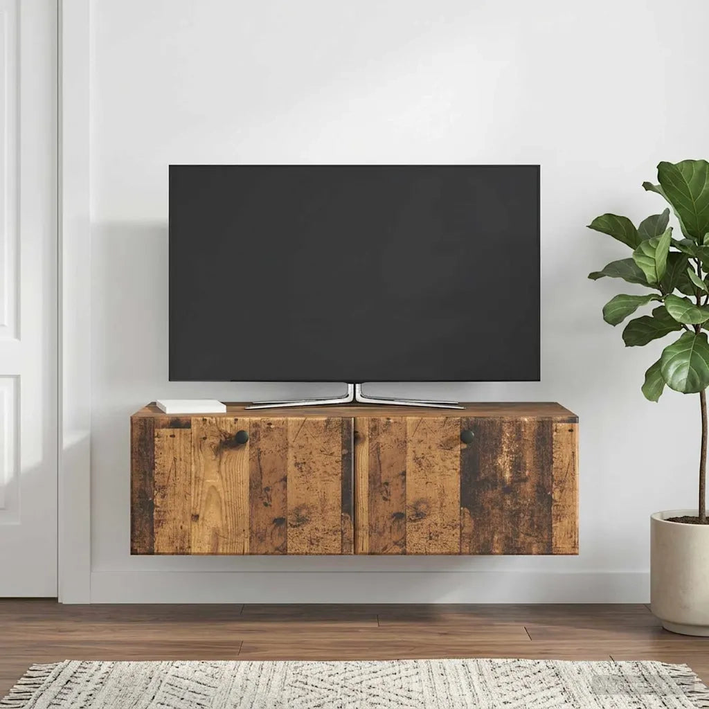 Mobile Porta TV da Muro 98 x 41 x 30 cm Legno antico 899213