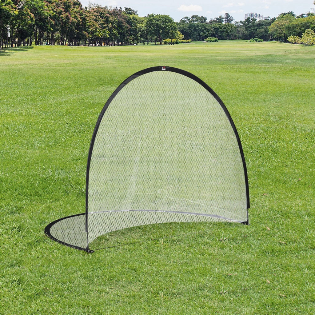 Cage da Calcio Pop Up con Sacchetto e Pali ¨C zephmum ¨C 247x203x201.5 cm Nero Bianco