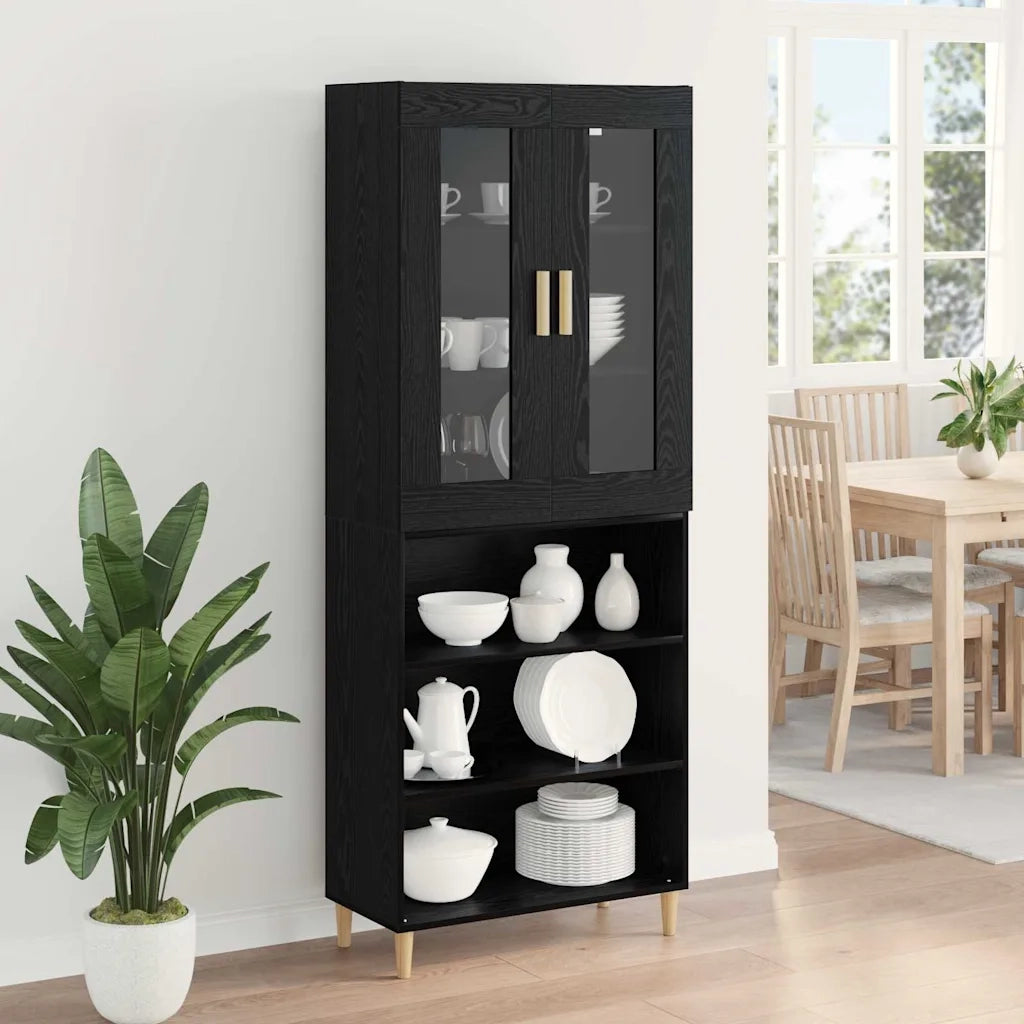 Credenza Rovere Nero 69,5 x 34 x 180 cm