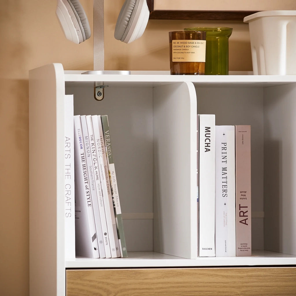 SoBuy Libreria Multiuso con 5 Cubi Portaoggetti, Scaffale Salvaspazio L72*P30*A110cm STR11-WN