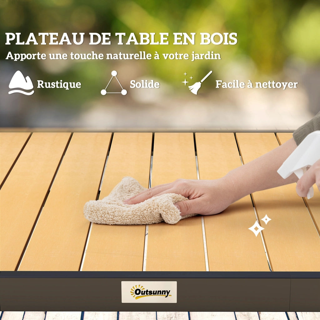 Tavolo da pranzo allungabile per esterno in legno e alluminio ¨C zephmum ¨C 8 posti