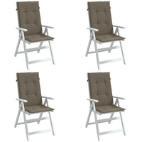 Cuscini Sedia Schiena Alta 4 Tortora Mélange 120x50x4 Tessuto 4002437