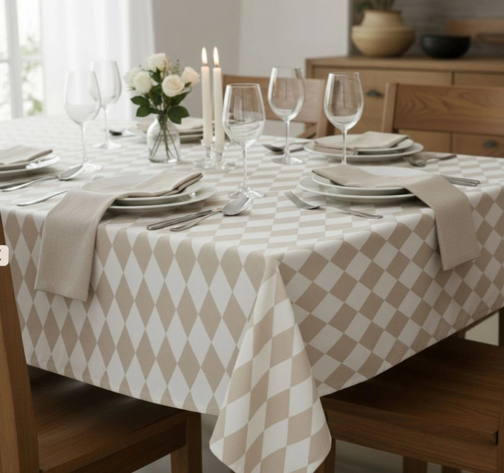 Acrobata, Tovaglia 100% Poliestere Tessuto Antipiega, Grigio Tortora