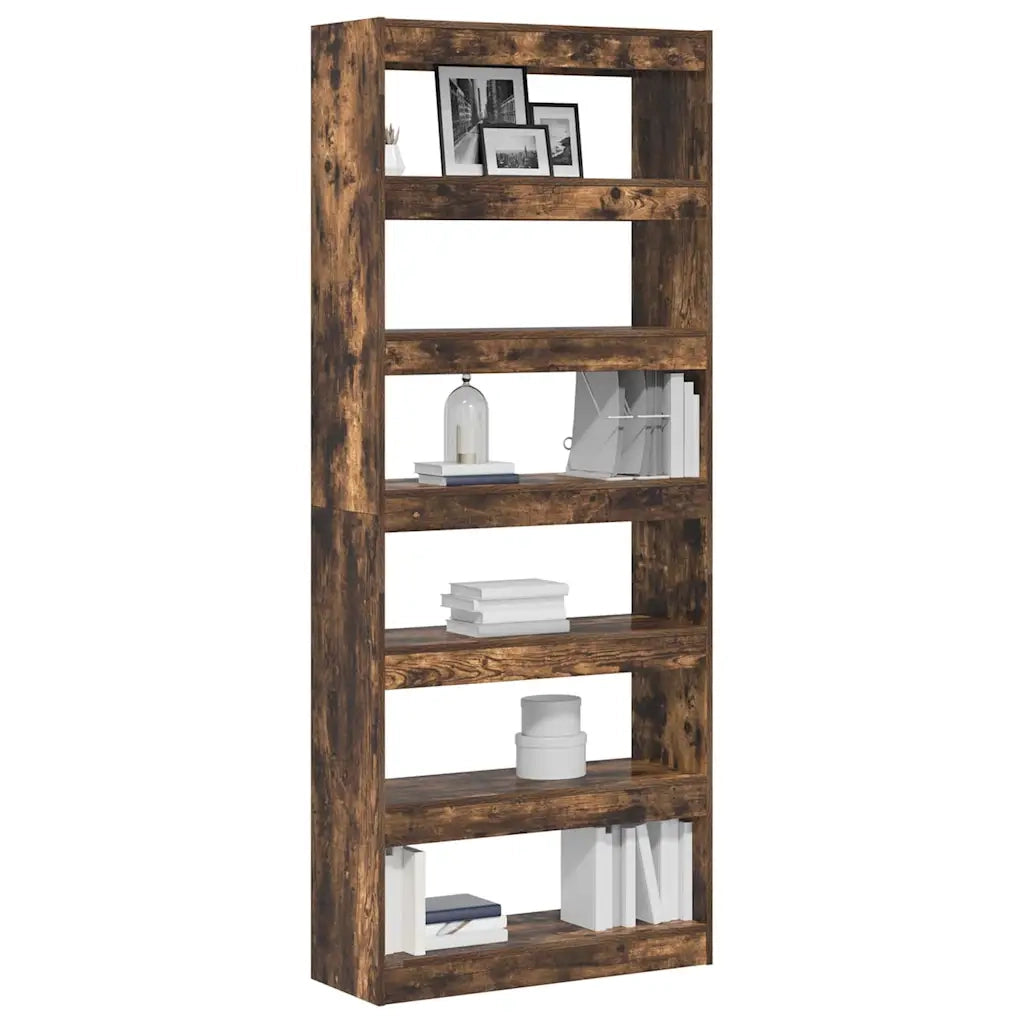 Armadio per Libri con lo scaffale Rovere fumé 80 x 30 x 198 cm 3333920