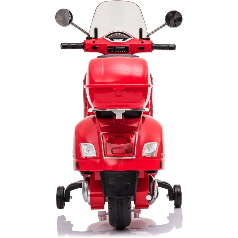 Moto Elettrica per Bambini Piaggio Vespa GTS SUPER 12V Full Optional con Bauletto Rosso