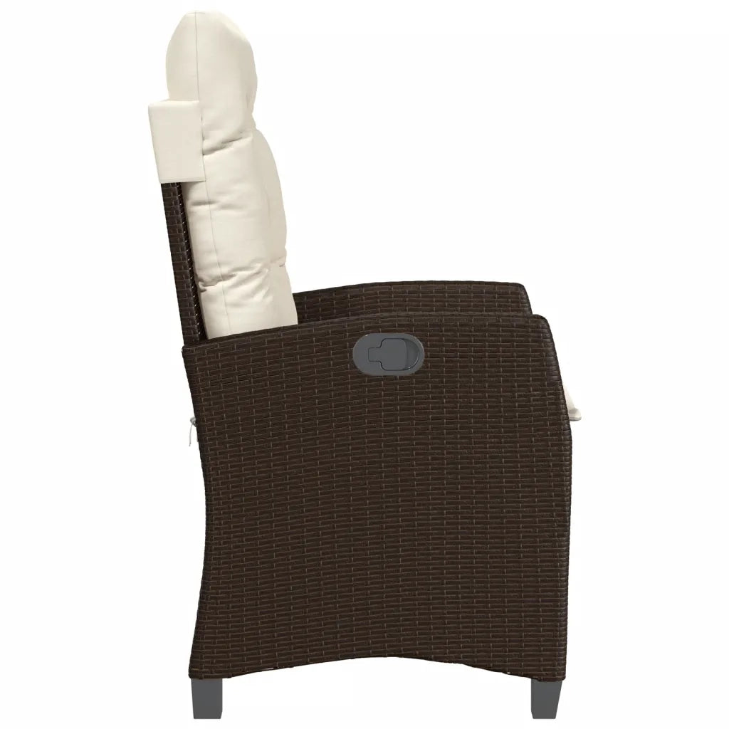 Sedie Reclinabili Giardino 2 pz | Sedie da Esterno con Cuscini Marrone Polyrattan